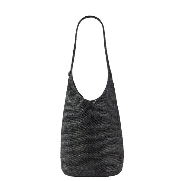 Carillo Raffia Sac Shoulder Bag in Black - Helen Kaminski AU