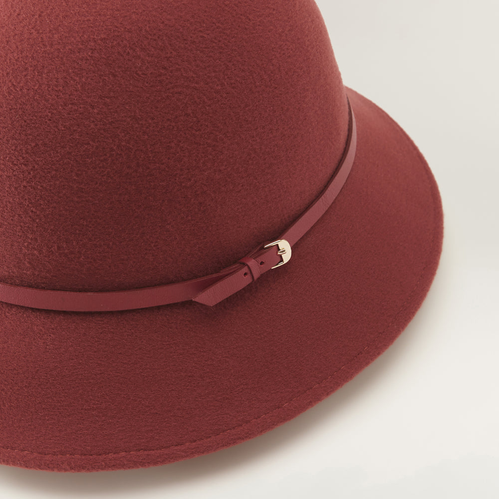 Alto 6 Classic Cloche Hat in Deep Rust - Helen Kaminski AU