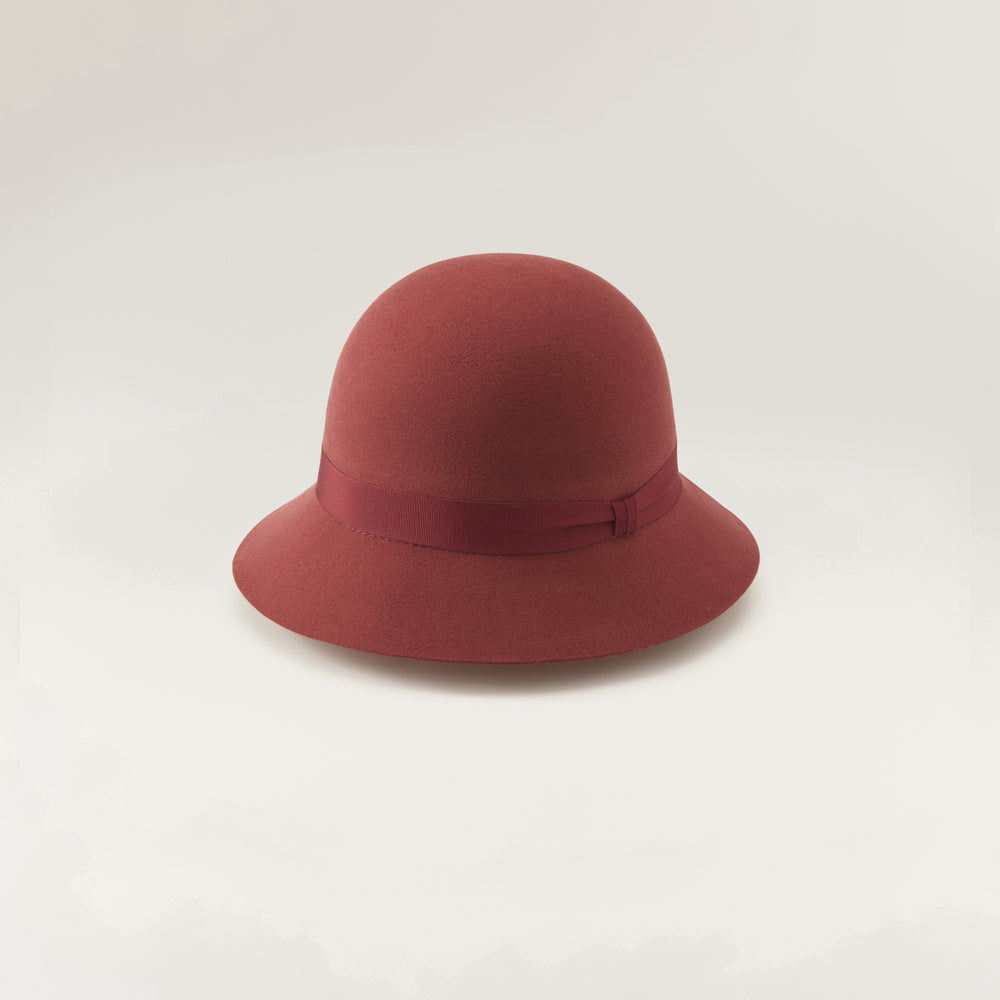 Etta Conscious Wool Cloche Hat Deep Rust Helen Kaminski AU